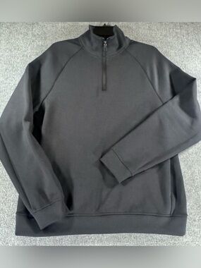 Lululemon Smooth Spacer Quarter Zip Sweatshirt Mens Size M Black Mock Pullover